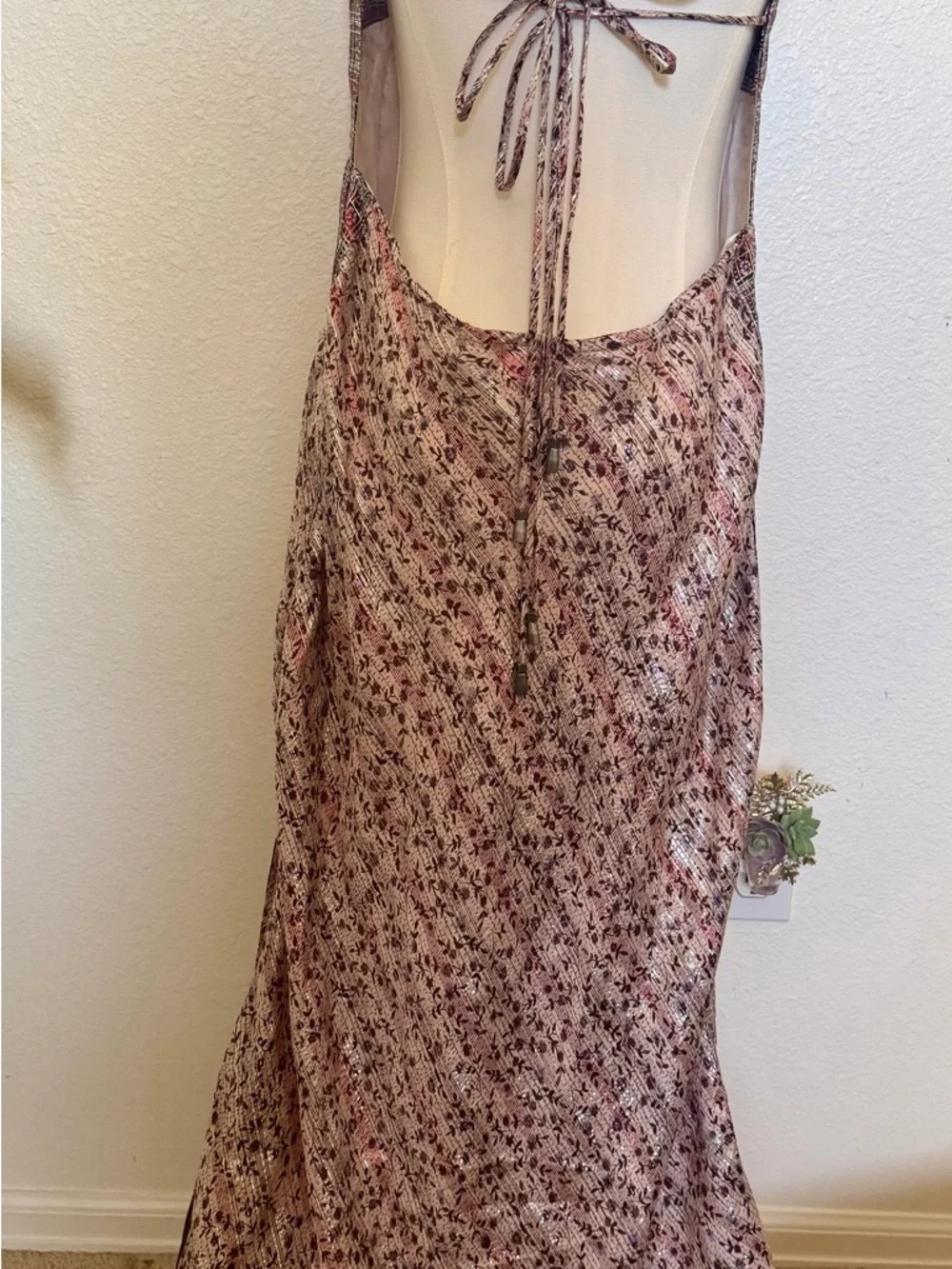 Free People Purple Satin Floral Maxi Slip Dress - Picture 4 of 8